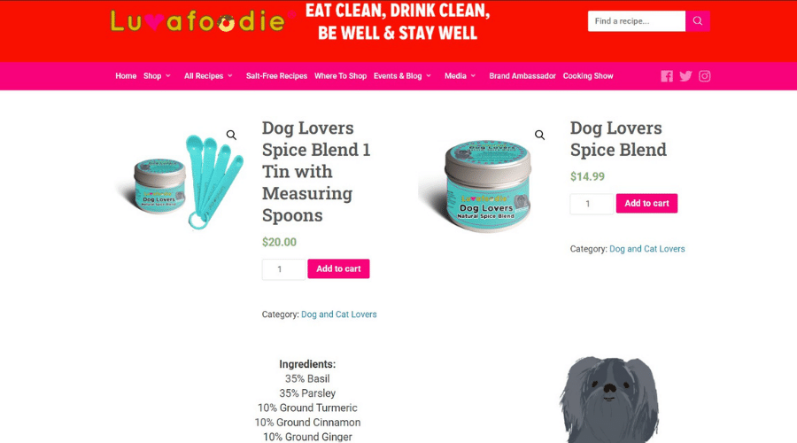 Luvafoodie Dog Store Offers All-Natural Spice Blends for Pets