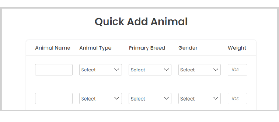 doobert quick add feature to bulk add animal profiles